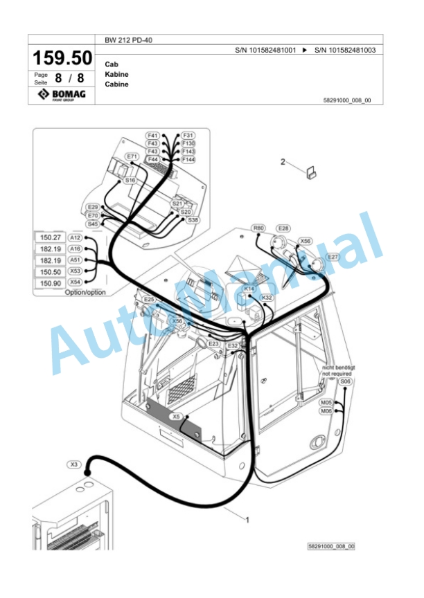 Bomag BW 212 PD-40 Single Drum Wheel Drive Vibratory Roller Spare Parts Catalogue 00818061 5 Bomag BW 212 PD-40 Single Drum Wheel Drive Vibratory Roller Spare Parts Catalogue 00818061-5