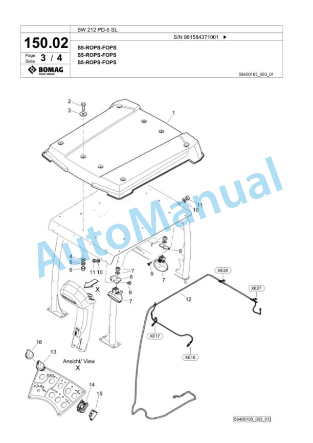 Bomag BW 212 PD-5 SL Single Drum Wheel Drive Vibratory Roller Spare Parts Catalogue 00826709 4 Bomag BW 212 PD-5 SL Single Drum Wheel Drive Vibratory Roller Spare Parts Catalogue 00826709-4