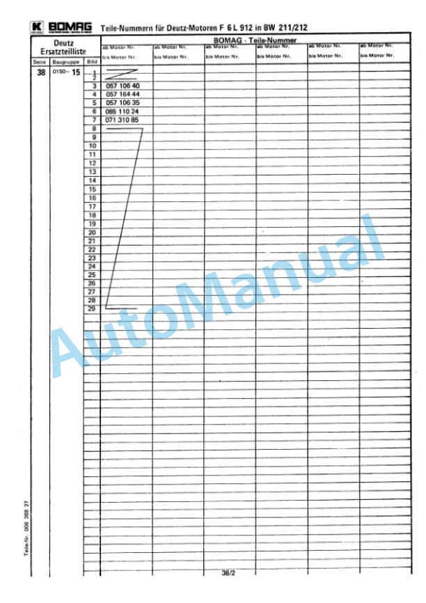 Bomag BW 212 Single Drum Vibratory Roller Spare Parts Catalogue 00814222 2 Bomag BW 212 Single Drum Vibratory Roller Spare Parts Catalogue 00814222-2