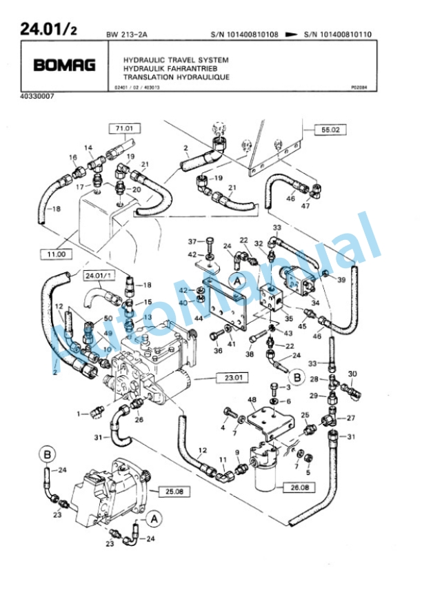 Bomag BW 213 2 Ampl Single Drum Wheel Drive Vibratory Roller Spare Parts Catalogue 00810057 2 Bomag BW 213 2 Ampl Single Drum Wheel Drive Vibratory Roller Spare Parts Catalogue 00810057-2