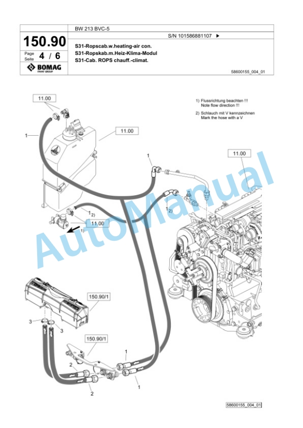 Bomag BW 213 BVC-5 Single Drum Wheel Drive Vibratory Roller Spare Parts Catalogue 00825987 4 Bomag BW 213 BVC-5 Single Drum Wheel Drive Vibratory Roller Spare Parts Catalogue 00825987-4