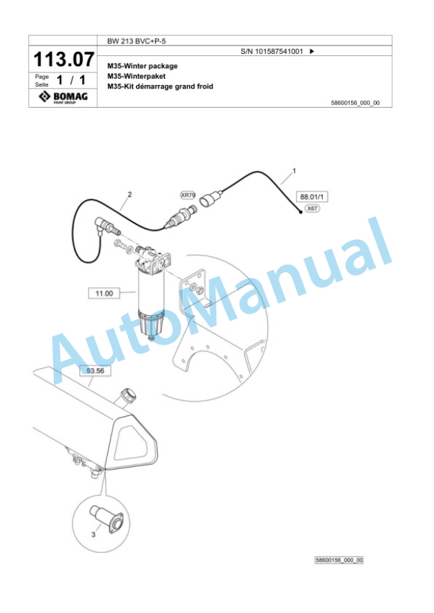 Bomag BW 213 BVC Plus P-5 Single Drum Wheel Drive Vibratory Roller Spare Parts Catalogue 00826285 4 Bomag BW 213 BVC Plus P-5 Single Drum Wheel Drive Vibratory Roller Spare Parts Catalogue 00826285-4