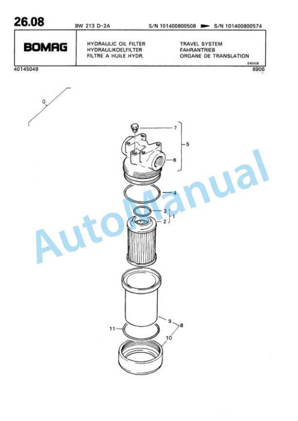 Bomag BW 213 D 2 Ampl Single Drum Wheel Drive Vibratory Roller Spare Parts Catalogue 00814209 2 Bomag BW 213 D 2 Ampl Single Drum Wheel Drive Vibratory Roller Spare Parts Catalogue 00814209-2