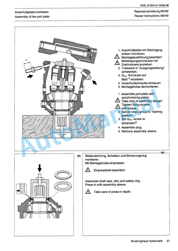 Bomag BW 213 D-3, BW 213 PD-3, BW 214 D-3, BW 214 PD-3 Single Drum Wheel Drive Repair Instructions 00819491 4 Bomag BW 213 D-3, BW 213 PD-3, BW 214 D-3, BW 214 PD-3 Single Drum Wheel Drive Repair Instructions 00819491-4