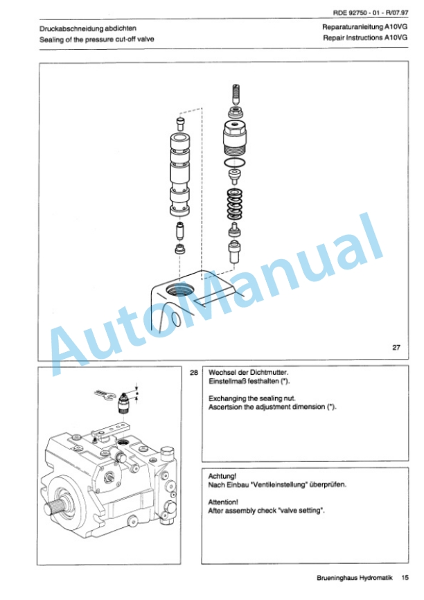Bomag BW 213 D-3, BW 213 PD-3, BW 214 D-3, BW 214 PD-3 Single Drum Wheel Drive Repair Instructions 00819491 5 Bomag BW 213 D-3, BW 213 PD-3, BW 214 D-3, BW 214 PD-3 Single Drum Wheel Drive Repair Instructions 00819491-5