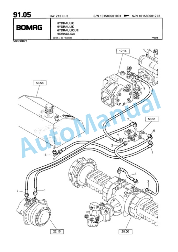 Bomag BW 213 D-3 Single Drum Wheel Drive Vibratory Roller Spare Parts Catalogue 00815390 2 Bomag BW 213 D-3 Single Drum Wheel Drive Vibratory Roller Spare Parts Catalogue 00815390-2