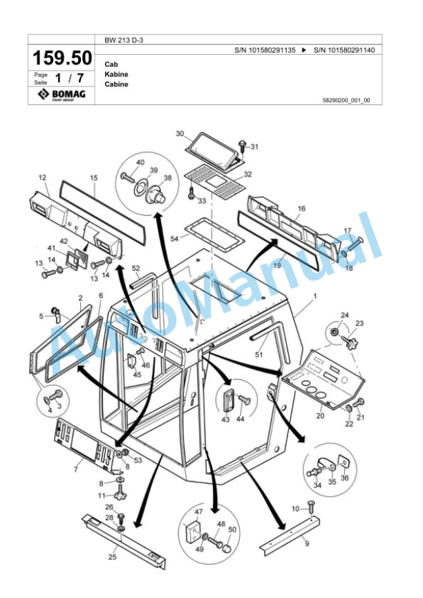 Bomag BW 213 D-3 Single Drum Wheel Drive Vibratory Roller Spare Parts Catalogue 00817522 5 Bomag BW 213 D-3 Single Drum Wheel Drive Vibratory Roller Spare Parts Catalogue 00817522-5
