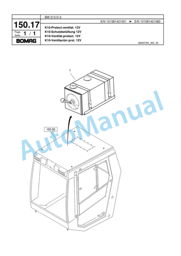Bomag BW 213 D-3 Single Drum Wheel Drive Vibratory Roller Spare Parts Catalogue 00817588 4 Bomag BW 213 D-3 Single Drum Wheel Drive Vibratory Roller Spare Parts Catalogue 00817588-4