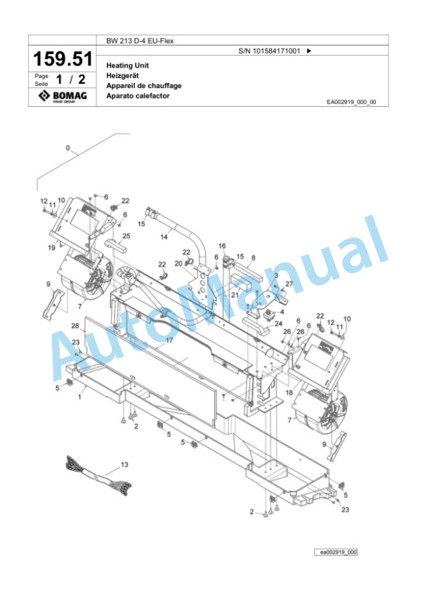 Bomag BW 213 D-4 EU-Flex Single Drum Wheel Drive Vibratory Roller Spare Parts Catalogue 00824431 5 Bomag BW 213 D-4 EU-Flex Single Drum Wheel Drive Vibratory Roller Spare Parts Catalogue 00824431-5