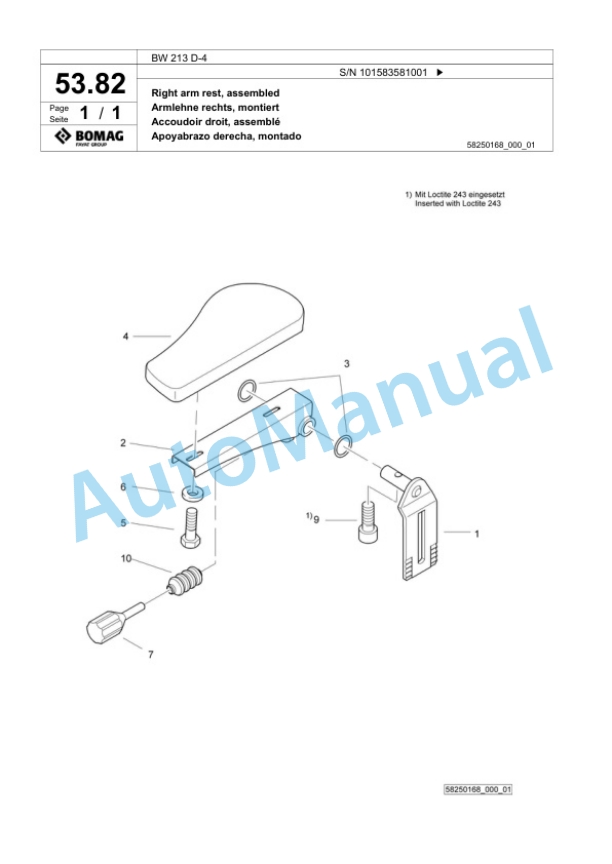 Bomag BW 213 D-4 Single Drum Wheel Drive Vibratory Roller Spare Parts Catalogue 00824387 2 Bomag BW 213 D-4 Single Drum Wheel Drive Vibratory Roller Spare Parts Catalogue 00824387-2