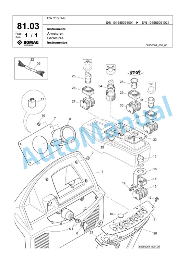 Bomag BW 213 D-4i Single Drum Wheel Drive Vibratory Roller Spare Parts Catalogue 00824443 2 Bomag BW 213 D-4i Single Drum Wheel Drive Vibratory Roller Spare Parts Catalogue 00824443-2