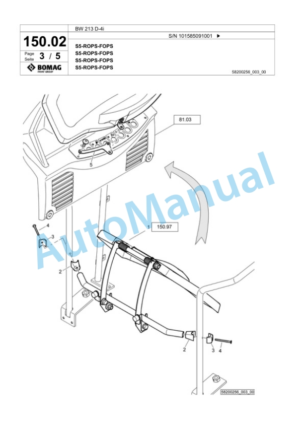 Bomag BW 213 D-4i Single Drum Wheel Drive Vibratory Roller Spare Parts Catalogue 00824443 3 Bomag BW 213 D-4i Single Drum Wheel Drive Vibratory Roller Spare Parts Catalogue 00824443-3