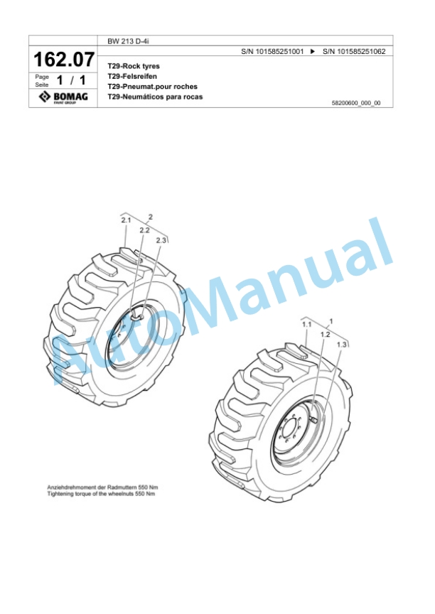Bomag BW 213 D-4i Single Drum Wheel Drive Vibratory Roller Spare Parts Catalogue 00824671 5 Bomag BW 213 D-4i Single Drum Wheel Drive Vibratory Roller Spare Parts Catalogue 00824671-5
