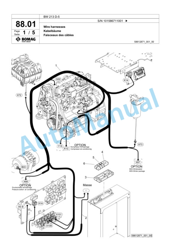Bomag BW 213 D-5 Single Drum Wheel Drive Vibratory Roller Spare Parts Catalogue 00825271 2 Bomag BW 213 D-5 Single Drum Wheel Drive Vibratory Roller Spare Parts Catalogue 00825271-2