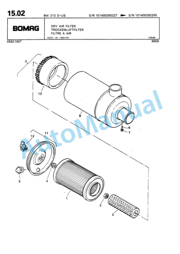 Bomag BW 213 D Single Drum Wheel Drive Vibratory Roller Spare Parts Catalogue 00810137 2 Bomag BW 213 D Single Drum Wheel Drive Vibratory Roller Spare Parts Catalogue 00810137-2