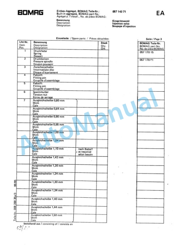 Bomag BW 213 D Single Drum Wheel Drive Vibratory Roller Spare Parts Catalogue 00812212 2 Bomag BW 213 D Single Drum Wheel Drive Vibratory Roller Spare Parts Catalogue 00812212-2