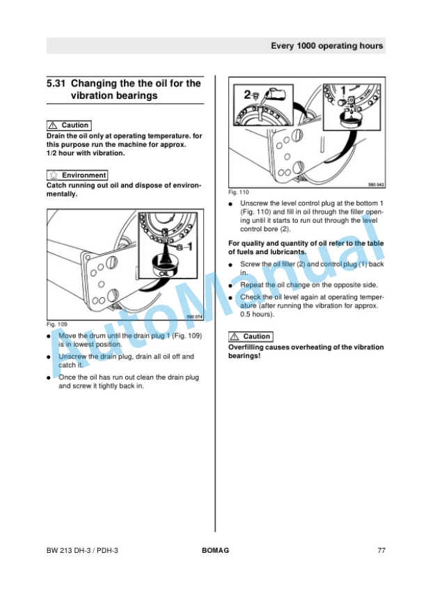 Bomag BW 213 DH-3, BW 213 PDH-3, BW 213 PDBH-3 Single Drum Rollers Operating and Maintenance Instructions 00814011 4 Bomag BW 213 DH-3, BW 213 PDH-3, BW 213 PDBH-3 Single Drum Rollers Operating and Maintenance Instructions 00814011 - Image 4