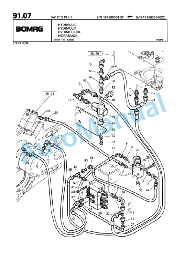 Bomag BW 213 DH-3 Single Drum Wheel Drive Vibratory Roller Spare Parts Catalogue 00815338 2 Bomag BW 213 DH-3 Single Drum Wheel Drive Vibratory Roller Spare Parts Catalogue 00815338-2