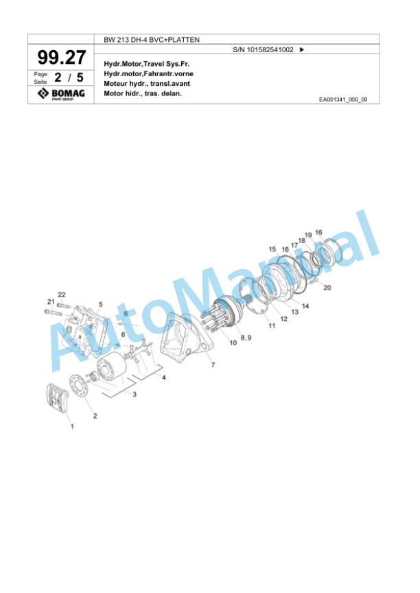 Bomag BW 213 DH-4 BVC Plus PLATTEN Single Drum Wheel Drive Vibratory Roller Spare Parts Catalogue 00817781 3 Bomag BW 213 DH-4 BVC Plus PLATTEN Single Drum Wheel Drive Vibratory Roller Spare Parts Catalogue 00817781-3