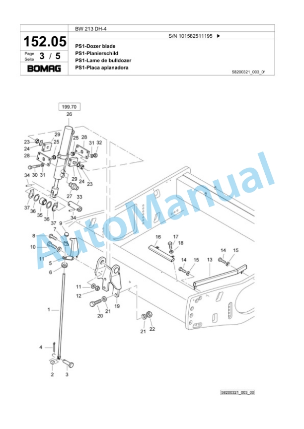 Bomag BW 213 DH-4 Single Drum Wheel Drive Vibratory Roller Spare Parts Catalogue 00817775 5 Bomag BW 213 DH-4 Single Drum Wheel Drive Vibratory Roller Spare Parts Catalogue 00817775-5
