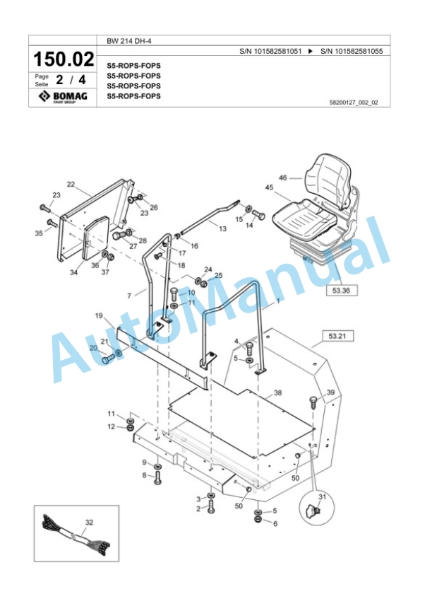 Bomag BW 213 DH-4 Single Drum Wheel Drive Vibratory Roller Spare Parts Catalogue 00817789 3 Bomag BW 213 DH-4 Single Drum Wheel Drive Vibratory Roller Spare Parts Catalogue 00817789-3