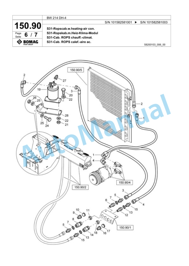 Bomag BW 213 DH-4 Single Drum Wheel Drive Vibratory Roller Spare Parts Catalogue 00817789 5 Bomag BW 213 DH-4 Single Drum Wheel Drive Vibratory Roller Spare Parts Catalogue 00817789-5