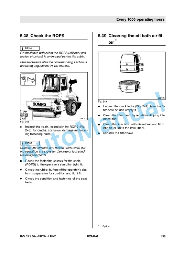 Bomag BW 213 DH-4 to BVC With Attachment Plate Single Drum Roller Operating and Maintenance Instructions 00804461 5 Bomag BW 213 DH-4 to BVC With Attachment Plate Single Drum Roller Operating and Maintenance Instructions 00804461 - Image 5