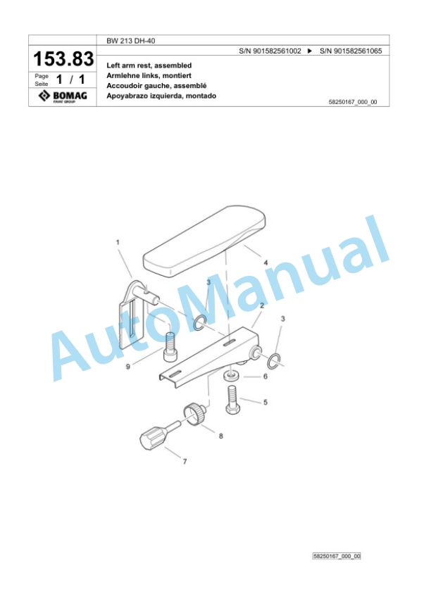 Bomag BW 213 DH-40 Single Drum Wheel Drive Vibratory Roller Spare Parts Catalogue 00817785 4 Bomag BW 213 DH-40 Single Drum Wheel Drive Vibratory Roller Spare Parts Catalogue 00817785-4