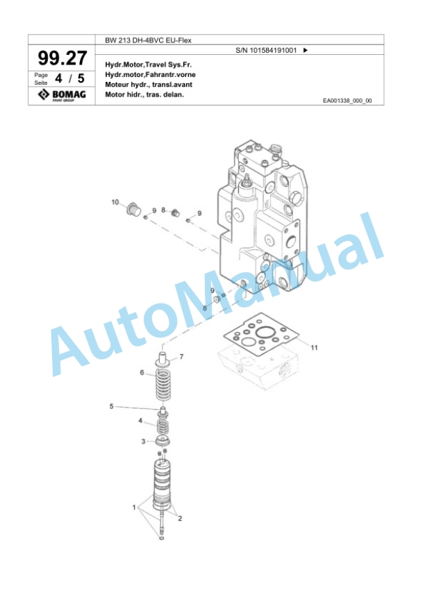 Bomag BW 213 DH-4BVC EU-Flex Single Drum Wheel Drive Vibratory Roller Spare Parts Catalogue 00824435 3 Bomag BW 213 DH-4BVC EU-Flex Single Drum Wheel Drive Vibratory Roller Spare Parts Catalogue 00824435-3