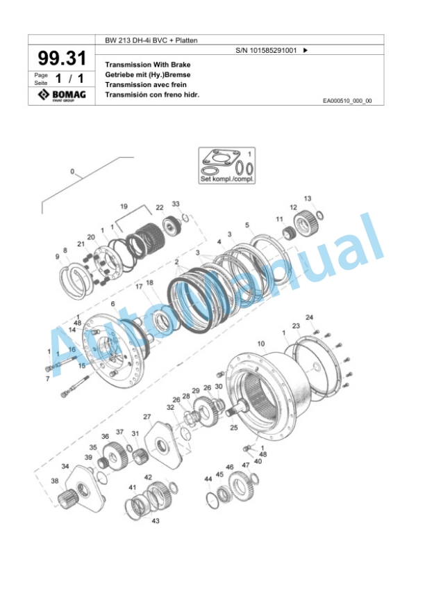 Bomag BW 213 DH-4i BVC Plus Platten Single Drum Wheel Drive Vibratory Roller Spare Parts Catalogue 00824679 3 Bomag BW 213 DH-4i BVC Plus Platten Single Drum Wheel Drive Vibratory Roller Spare Parts Catalogue 00824679-3