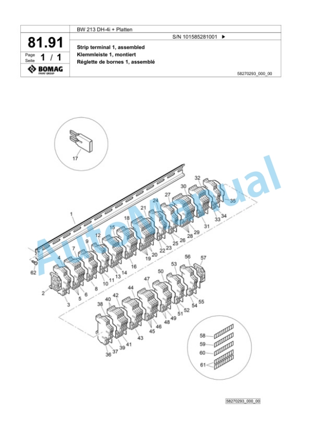 Bomag BW 213 DH-4i Plus Platten Single Drum Wheel Drive Vibratory Roller Spare Parts Catalogue 00824677 2 Bomag BW 213 DH-4i Plus Platten Single Drum Wheel Drive Vibratory Roller Spare Parts Catalogue 00824677-2