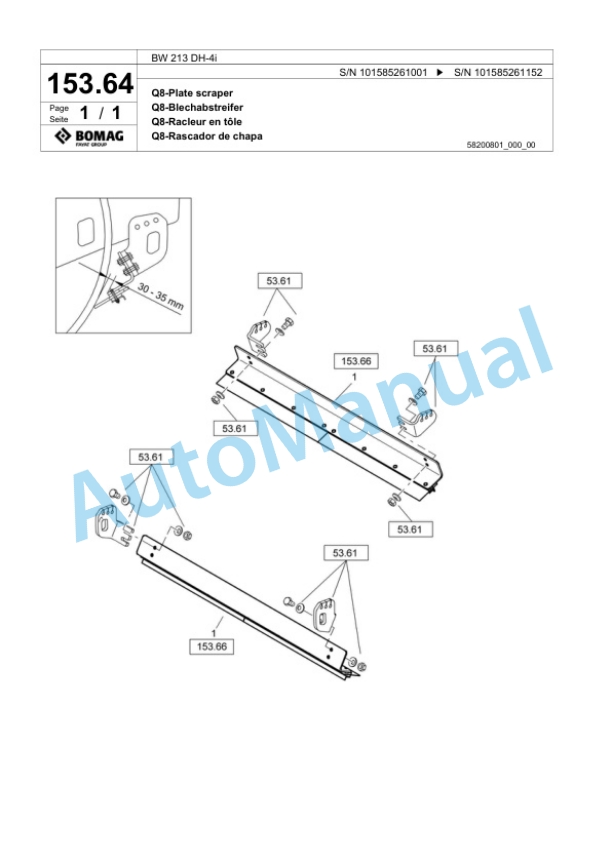 Bomag BW 213 DH-4i Single Drum Wheel Drive Vibratory Roller Spare Parts Catalogue 00824673 4 Bomag BW 213 DH-4i Single Drum Wheel Drive Vibratory Roller Spare Parts Catalogue 00824673-4