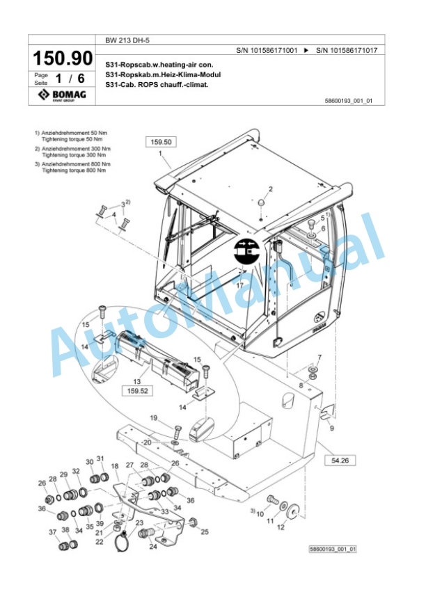 Bomag BW 213 DH-5 Single Drum Wheel Drive Vibratory Roller Spare Parts Catalogue 00824863 4 Bomag BW 213 DH-5 Single Drum Wheel Drive Vibratory Roller Spare Parts Catalogue 00824863-4