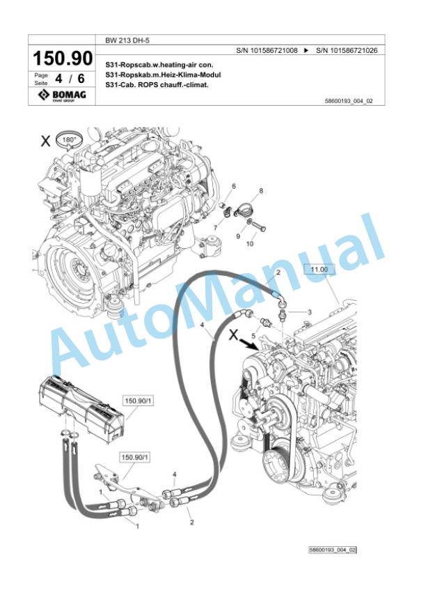 Bomag BW 213 DH-5 Single Drum Wheel Drive Vibratory Roller Spare Parts Catalogue 00825273 3 Bomag BW 213 DH-5 Single Drum Wheel Drive Vibratory Roller Spare Parts Catalogue 00825273-3