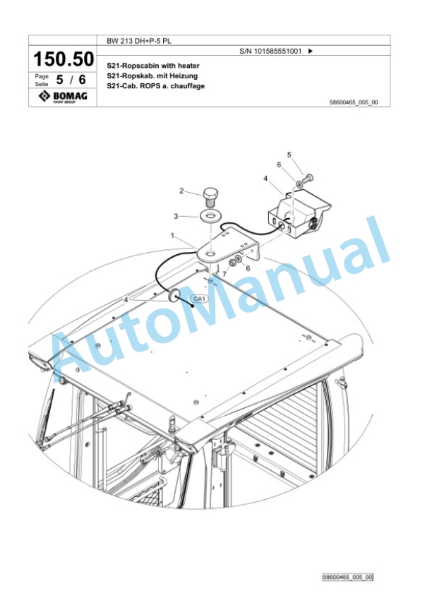 Bomag BW 213 DH Plus P-5 PL Single Drum Wheel Drive Vibratory Roller Spare Parts Catalogue 00827275 4 Bomag BW 213 DH Plus P-5 PL Single Drum Wheel Drive Vibratory Roller Spare Parts Catalogue 00827275-4