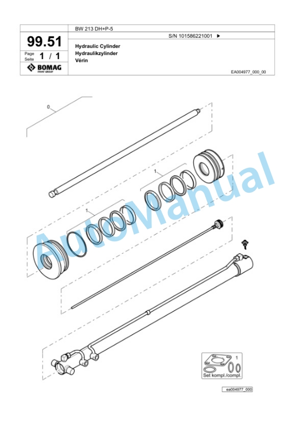 Bomag BW 213 DH Plus P-5 Single Drum Wheel Drive Vibratory Roller Spare Parts Catalogue 00824729 3 Bomag BW 213 DH Plus P-5 Single Drum Wheel Drive Vibratory Roller Spare Parts Catalogue 00824729-3