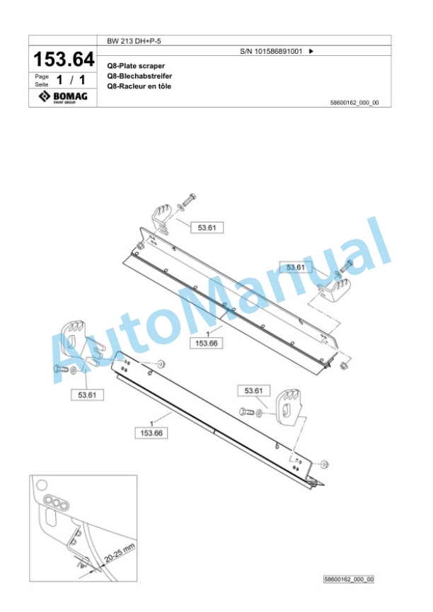 Bomag BW 213 DH Plus P-5 Single Drum Wheel Drive Vibratory Roller Spare Parts Catalogue 00825989 4 Bomag BW 213 DH Plus P-5 Single Drum Wheel Drive Vibratory Roller Spare Parts Catalogue 00825989-4