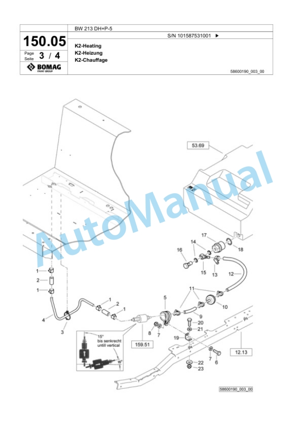 Bomag BW 213 DH Plus P-5 Single Drum Wheel Drive Vibratory Roller Spare Parts Catalogue 00826283 4 Bomag BW 213 DH Plus P-5 Single Drum Wheel Drive Vibratory Roller Spare Parts Catalogue 00826283-4