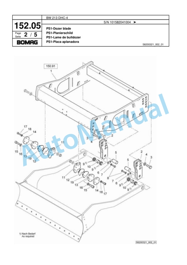 Bomag BW 213 DHC-4 Single Drum Wheel Drive Vibratory Roller Spare Parts Catalogue 00818031 5 Bomag BW 213 DHC-4 Single Drum Wheel Drive Vibratory Roller Spare Parts Catalogue 00818031-5