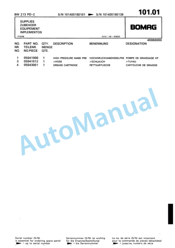 Bomag BW 213 PD-2, BW 214 PD-2 Single Drum Wheel Drive Vibratory Roller Spare Parts Catalogue 00810618 3 Bomag BW 213 PD-2, BW 214 PD-2 Single Drum Wheel Drive Vibratory Roller Spare Parts Catalogue 00810618-3