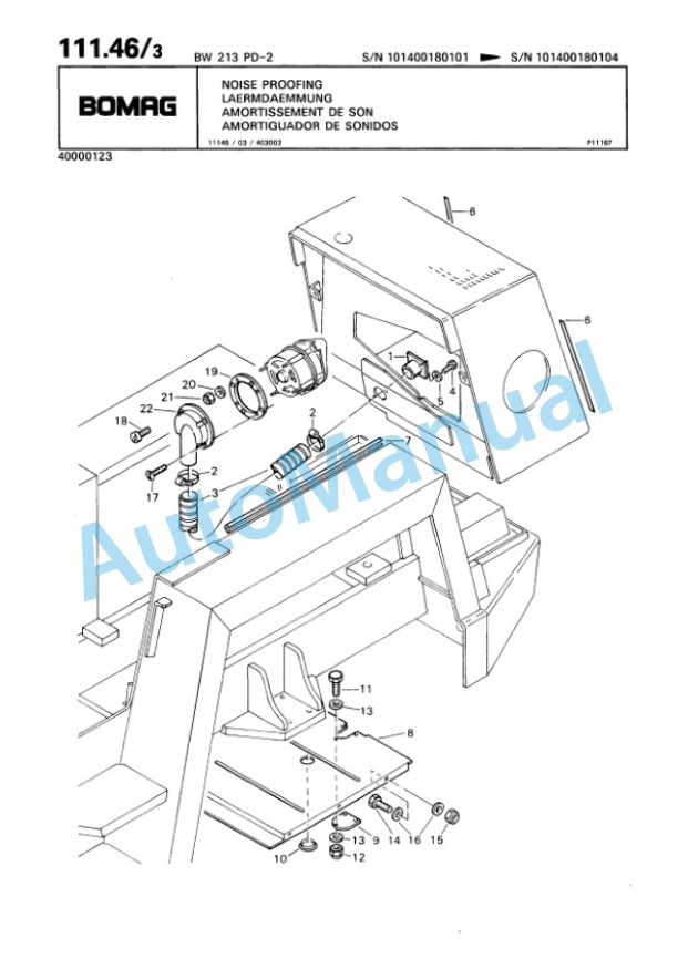 Bomag BW 213 PD-2, BW 214 PD-2 Single Drum Wheel Drive Vibratory Roller Spare Parts Catalogue 00810618 4 Bomag BW 213 PD-2, BW 214 PD-2 Single Drum Wheel Drive Vibratory Roller Spare Parts Catalogue 00810618-4