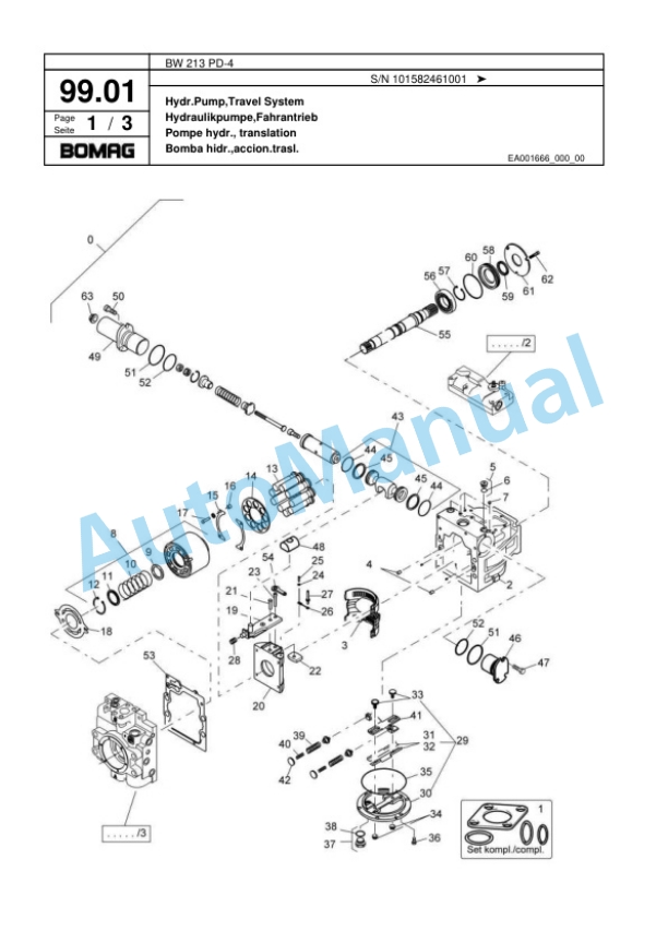 Bomag BW 213 PD-4 Single Drum Wheel Drive Vibratory Roller Spare Parts Catalogue 00818167 3 Bomag BW 213 PD-4 Single Drum Wheel Drive Vibratory Roller Spare Parts Catalogue 00818167-3