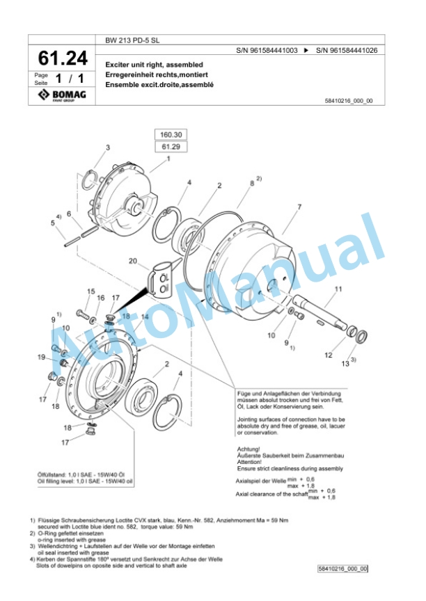 Bomag BW 213 PD-5 SL Single Drum Wheel Drive Vibratory Roller Spare Parts Catalogue 00826711 2 Bomag BW 213 PD-5 SL Single Drum Wheel Drive Vibratory Roller Spare Parts Catalogue 00826711-2