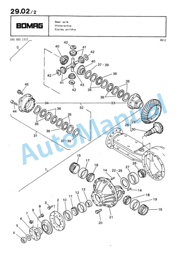 Bomag BW 213 PD Single Drum Wheel Drive Vibratory Roller Spare Parts Catalogue 00812211 4 Bomag BW 213 PD Single Drum Wheel Drive Vibratory Roller Spare Parts Catalogue 00812211-4
