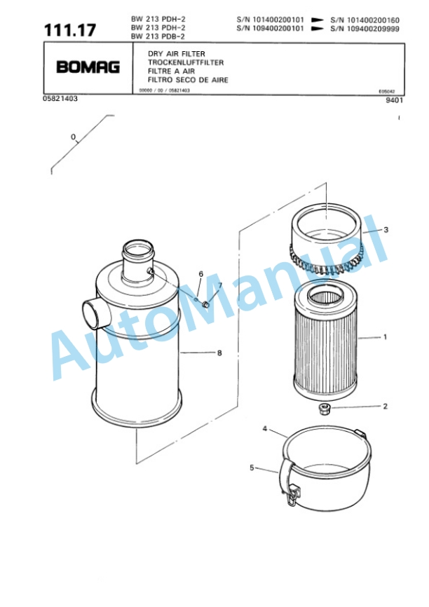 Bomag BW 213 PDH-2, BW 213 PDB-2 Single Drum Wheel Drive Vibratory Roller Spare Parts Catalogue 00810620 4 Bomag BW 213 PDH-2, BW 213 PDB-2 Single Drum Wheel Drive Vibratory Roller Spare Parts Catalogue 00810620-4