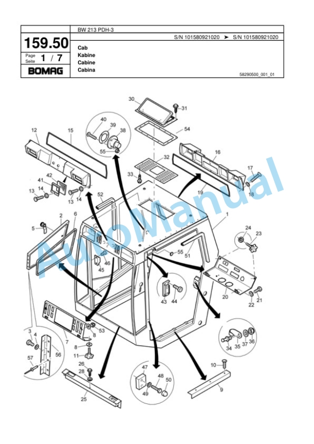 Bomag BW 213 PDH-3 Single Drum Wheel Drive Vibratory Roller Spare Parts Catalogue 00817530 5 Bomag BW 213 PDH-3 Single Drum Wheel Drive Vibratory Roller Spare Parts Catalogue 00817530-5