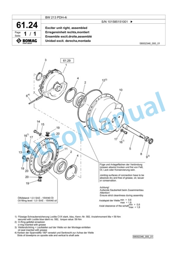 Bomag BW 213 PDH-4i Single Drum Wheel Drive Vibratory Roller Spare Parts Catalogue 00824455 2 Bomag BW 213 PDH-4i Single Drum Wheel Drive Vibratory Roller Spare Parts Catalogue 00824455-2