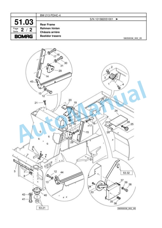 Bomag BW 213 PDHC-4 Single Drum Wheel Drive Vibratory Roller Spare Parts Catalogue 00818117 2 Bomag BW 213 PDHC-4 Single Drum Wheel Drive Vibratory Roller Spare Parts Catalogue 00818117-2