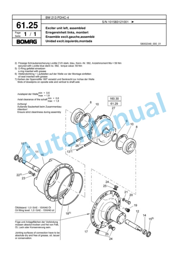 Bomag BW 213 PDHC-4 Single Drum Wheel Drive Vibratory Roller Spare Parts Catalogue 00818333 2 Bomag BW 213 PDHC-4 Single Drum Wheel Drive Vibratory Roller Spare Parts Catalogue 00818333-2