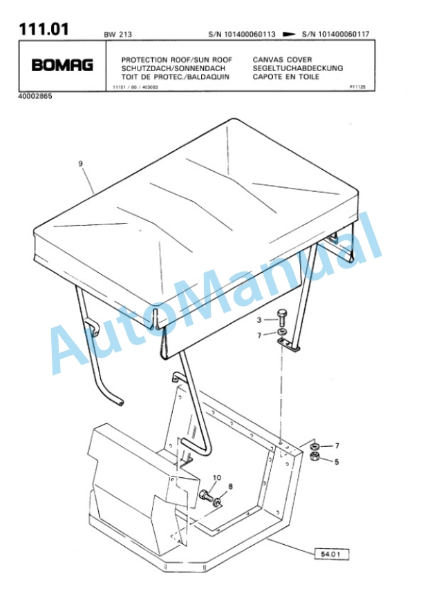 Bomag BW 213 Single Drum Wheel Drive Vibratory Roller Spare Parts Catalogue 00810050 5 Bomag BW 213 Single Drum Wheel Drive Vibratory Roller Spare Parts Catalogue 00810050-5